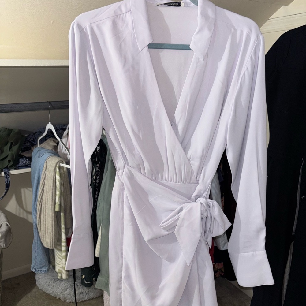 Elegant White Wrap Robe